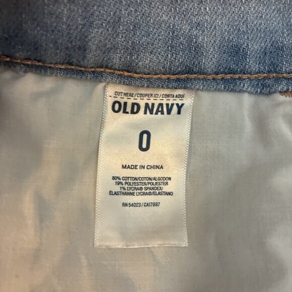 Old Navy Womens 0 Denim Shorts Sweetheart Light Wash Frayed Hem Jean - Picture 5 of 6